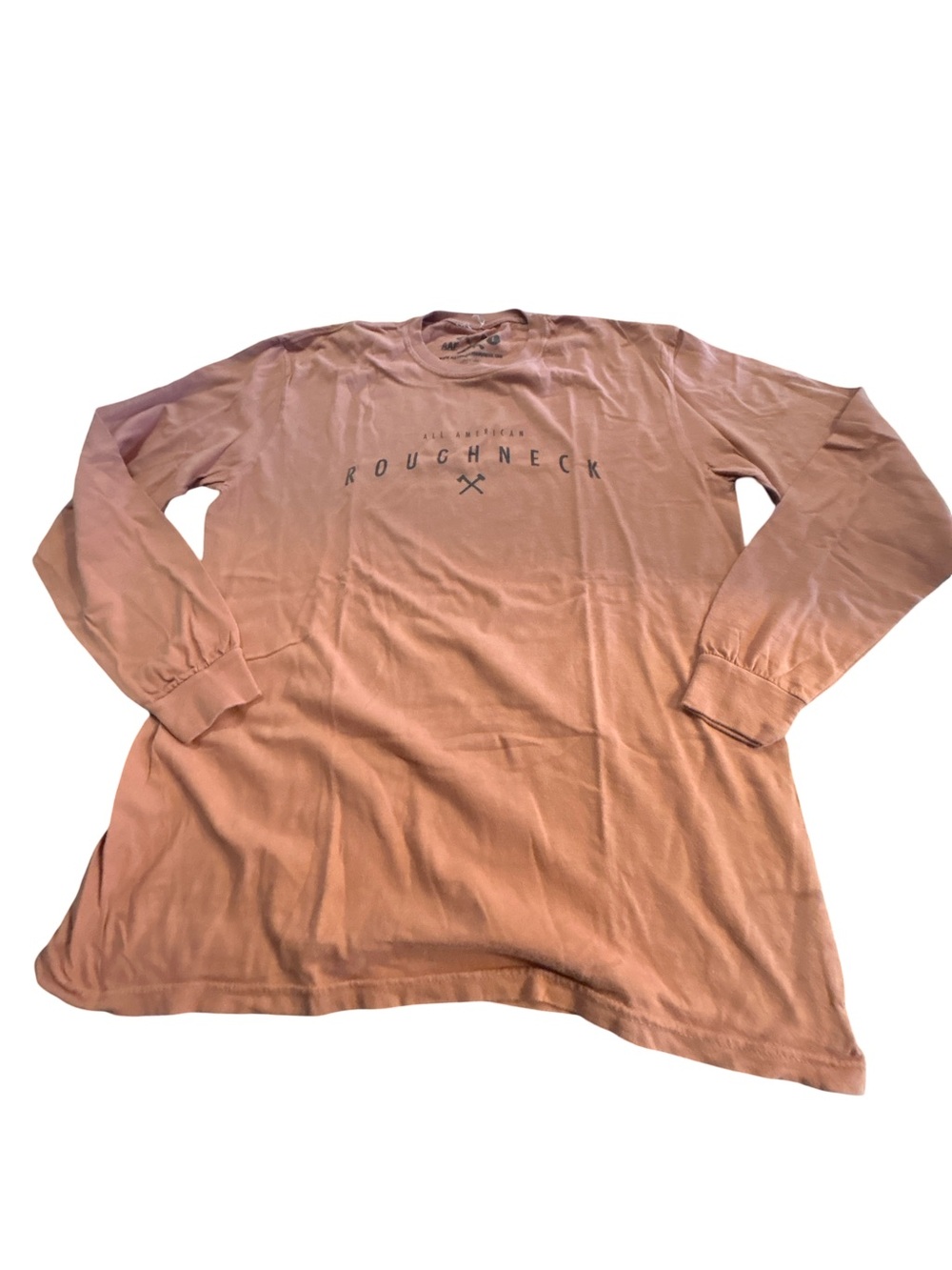 All American Roughneck Earthy Terracotta Long Sleeve Graphic Shirt Large Grunge